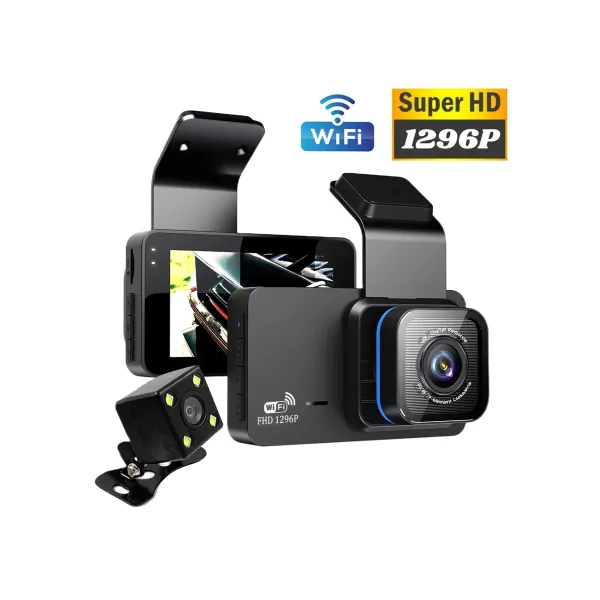 دوربین ثبت وقایع Dual Lens Vehicle Blackbox DVR وای فای دار 6 دوربین ثبت وقایع Dual Lens Vehicle Blackbox DVR وای فای دار