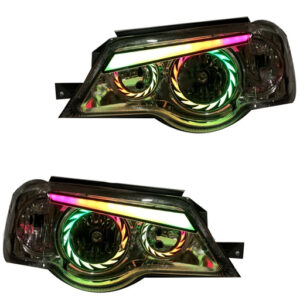 چراغ جلو اسپرت پراید 111 مدل TURBO فول کالر (بلوتوثی) داخل فابریک بدون موتور دو عددی