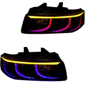 چراغ جلو اسپرت سمند LX مدل Crab فول کالر (بلوتوثی) راهنما LED بدون موتور دو عددی